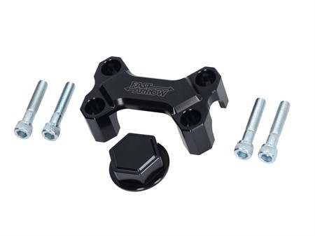 Lenkerklemme CNC Aluminium schwarz für Puch / EBR Gabeln «60x30mm»