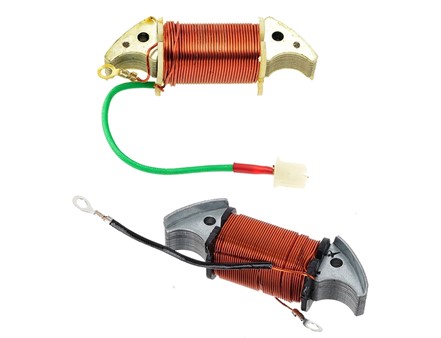 Bobine d'éclairage avec connecteur et bobine d'allumage "d'impulsion" (réplique), Vélomoteur Piaggio Ciao, SI, Bravo, Boxer.