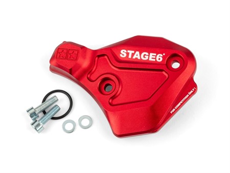 Couvercle de pompe à huile Stage 6 aluminium rouge, Minarelli AM6 Couvercle de pompe à huile Stage 6 aluminium rouge, Minarelli AM6