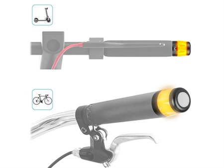 LED Lenkerenden-Blinker USB-C schwarz 17.3-22 mm «Paar»