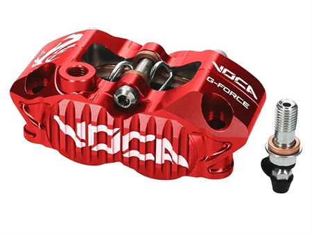 Étrier de frein VOCA G-Force EVO à 4 pistons, en aluminium usiné CNC, rouge Étrier de frein VOCA G-Force EVO à 4 pistons, en aluminium usiné CNC, rouge