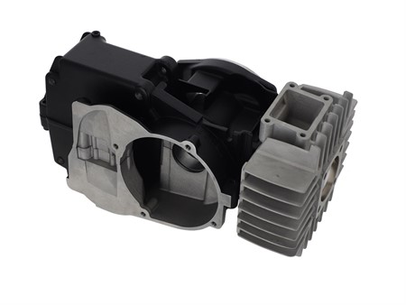 Carter moteur AKOA alésage cylindre Ø47mm "BLACK EDITION" (pour Airsal, Italkit, Metrakit 47mm), vélomoteurs Puch Maxi E50