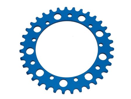 Couronne AKOA alu "bleu anodisé" 35 dents, vélomoteurs Puch Maxi