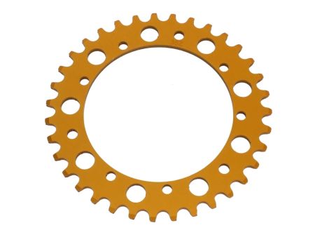 Couronne AKOA alu "or anodisé" 35 dents, vélomoteurs Puch Maxi