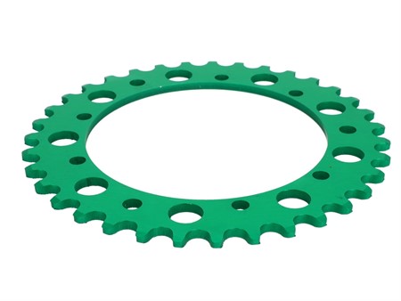 Couronne AKOA alu "vert anodisé" 35 dents, vélomoteurs Puch Maxi