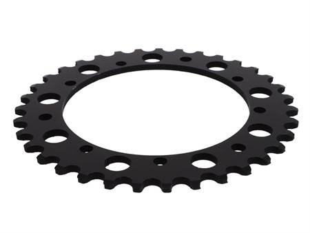 Couronne AKOA alu noir anodisé 35 dents, vélomoteurs Puch Maxi
