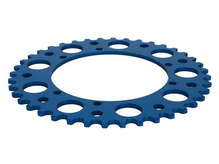 Couronne AKOA alu bleu anodisé 40 dents, vélomoteurs Puch Maxi
