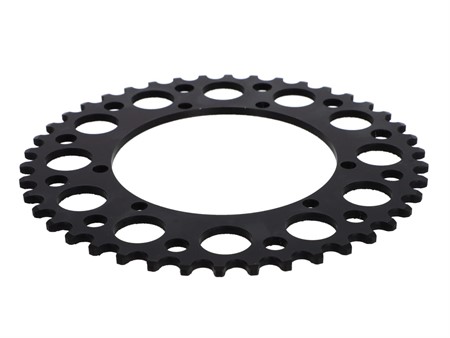 Couronne AKOA alu noir anodisé 42 dents, vélomoteurs Puch Maxi