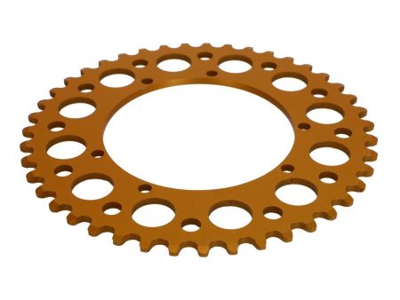 Couronne AKOA alu "or anodisé" 43 dents, vélomoteurs Puch Maxi