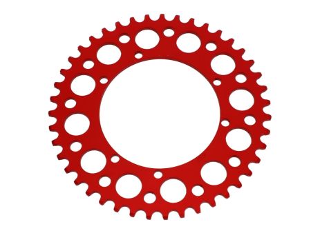 Couronne AKOA alu "rouge anodisé" 43 dents, vélomoteurs Puch Maxi Couronne AKOA alu "rouge anodisé" 43 dents, vélomoteurs Puch Maxi