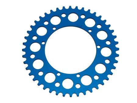 Couronne AKOA alu "bleu anodisé" 44 dents, vélomoteurs Puch Maxi