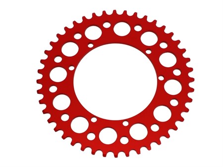 Couronne AKOA alu "rouge anodisé" 44 dents, vélomoteurs Puch Maxi Couronne AKOA alu "rouge anodisé" 44 dents, vélomoteurs Puch Maxi