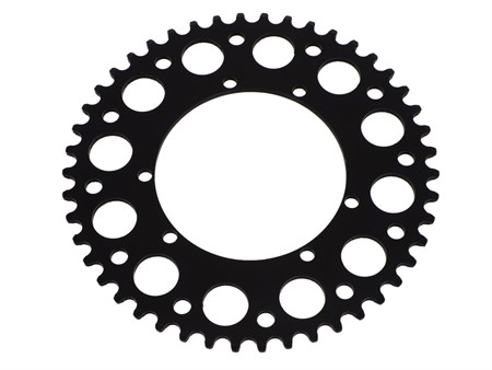 Couronne AKOA alu "noir anodisé" 46 dents, vélomoteurs Puch Maxi Couronne AKOA alu "noir anodisé" 46 dents, vélomoteurs Puch Maxi