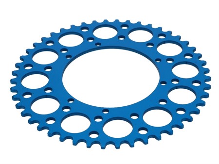 Couronne AKOA alu bleu anodisé 48 dents, vélomoteurs Puch Maxi