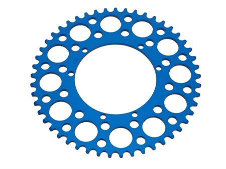 Couronne AKOA alu blau anodisé 49 dents, vélomoteurs Puch Maxi