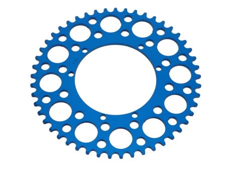 Couronne AKOA alu "blau anodisé" 49 dents, vélomoteurs Puch Maxi