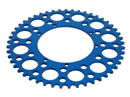 Couronne AKOA alu blau anodisé 49 dents, vélomoteurs Puch Maxi