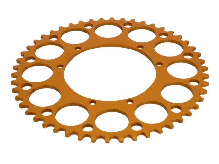 Couronne AKOA alu "or anodisé" 49 dents, vélomoteurs Puch Maxi