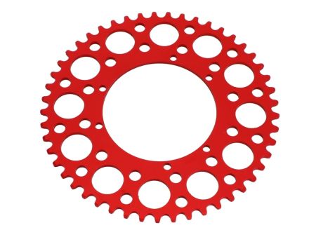 Couronne AKOA alu "rouge anodisé" 49 dents, vélomoteurs Puch Maxi Couronne AKOA alu "rouge anodisé" 49 dents, vélomoteurs Puch Maxi