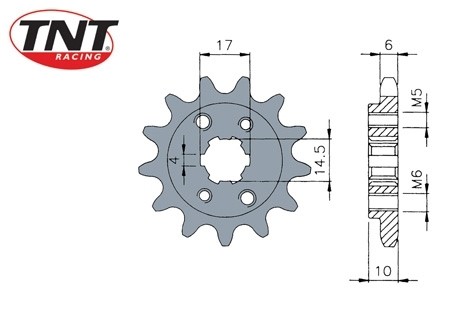 Pignon 12 dents 420, moto 50cc Derbi