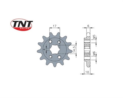 Pignon 15 dents 420, moto 50cc Derbi/Gilera