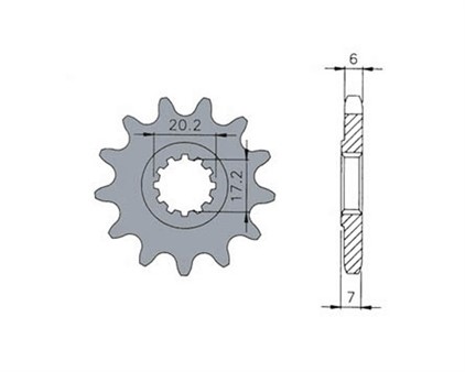 Pignon 10 dents 420, moteur Minarelli AM6