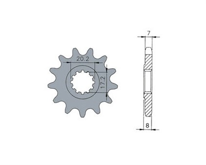 Pignon Minarelli AM6, 12 dents (428)