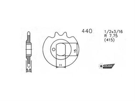 Ritzel ESJOT 415 «11 Zähne» Kreidler Florett K54, Mokick