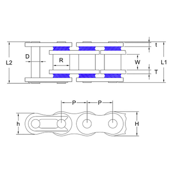 Kettenkit 13 x 51 / 420 ohne O-Ring (K3492) Stahl