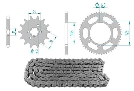 Kettenkit Aprilia RX 06/RS50 06-08 13x52 420 Kettenkit Aprilia RX 06/RS50 06-08 13x52 420