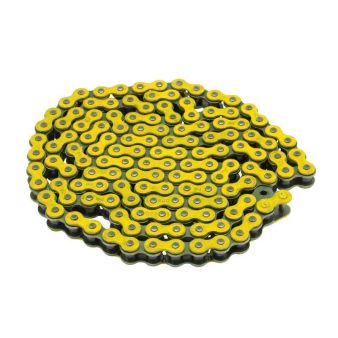 Chaîne renforcée 420, sans O-Ring, 134 maillons, JAUNE Chaîne renforcée 420, sans O-Ring, 134 maillons, JAUNE