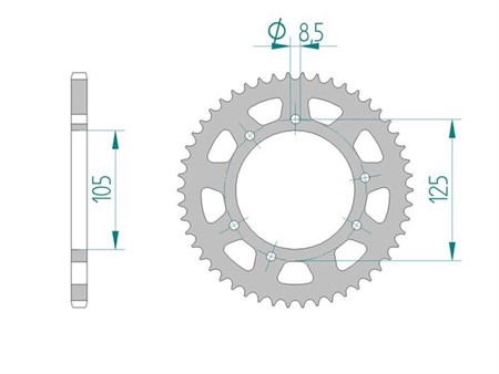 Couronne acier 53 dents, Derbi Senda R à partir de 2000