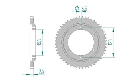 Couronne acier 52 dents 420, Derbi GPR 50 R Couronne acier 52 dents 420, Derbi GPR 50 R