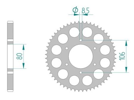 Couronne 56 dents 428, HM CRE 50cc / Rieju MRX/RR Couronne 56 dents 428, HM CRE 50cc / Rieju MRX/RR