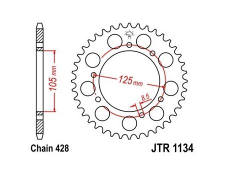 Zahnkranz Alu 428 / 54 Zähne Zahnkranz Alu 428 / 54 Zähne