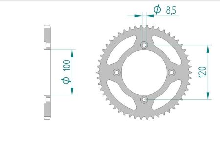 Couronne acier 51 dents 420, Beta RR (4 trous) 2005-2010 Couronne acier 51 dents 420, Beta RR (4 trous) 2005-2010