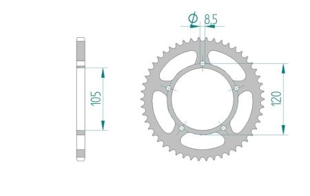 Zahnkranz 420 / 50 Zähne Aprilia MX/SX 50 1995-2005 ( motor AM6 )