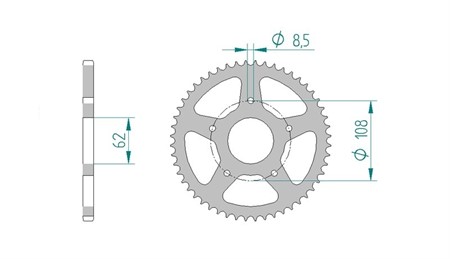 Couronne 48 dents 420,  Peugeot XPS à partir de 05/Rieju SMX à partir de 06