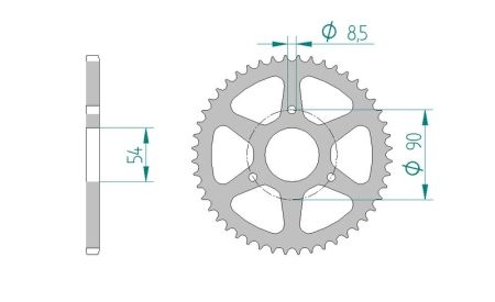Couronne 48 dents 420, Malaguti Drakon 50cc Couronne 48 dents 420, Malaguti Drakon 50cc