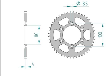 Couronne 48 dents 420, Rieju RR/Spike SM