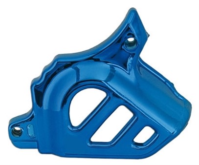 Cache pignon bleu, moto 50cc avec moteur Minarelli AM6 Cache pignon bleu, moto 50cc avec moteur Minarelli AM6