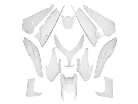 Kit carrosserie blanc brillant 13 pièces, scooter Yamaha T-Max 500cc 2008-2011 Kit carrosserie blanc brillant 13 pièces, scooter Yamaha T-Max 500cc 2008-2011