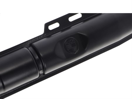 Pot d'échappement 28 mm (2 pièces) noir avec logo et numéro, vélomoteurs Puch Maxi, X30, NG-2AH
