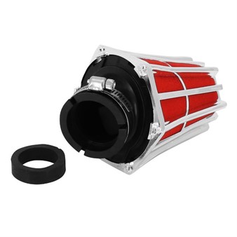 Racingluftfilter TNT R5 45°, 28mm, Chrom-Rot