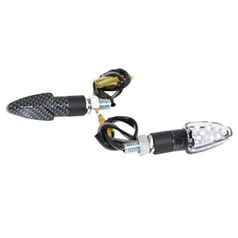 Clignotants mini Winker carbon look/transp. LED CE (paire)