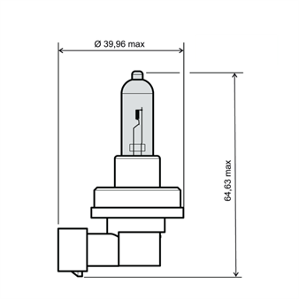 Ampoule sur socle halogène H11 12V 55W blanche
