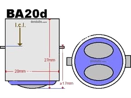 Ampoule sur socle S2 BA20D 12V 35/35W