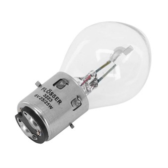 Scheinwerferbirne Flösser BA20D, 6V 25/25W, Sockel S2