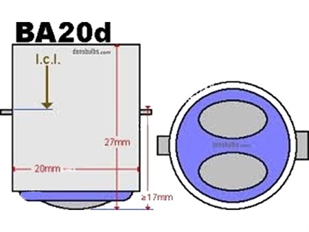Scheinwerferbirne Flösser BA20D, 6V 25/25W, Sockel S2