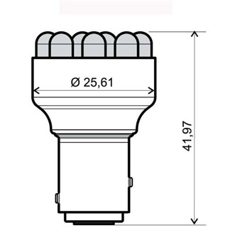 Ampoule de phare arrière à LED (12 leds) BAY15D 12V, rouge